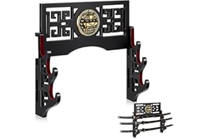 Barydat Katana Mount Sword Holder Stand Wall Mount Katana Samurai Sword Display Rack Hanger for Japanese Wakizashi Hobby Collection Christmas Gifts for Men(3 Tier)