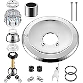 Trim Repair Kit Compatible with Delta RP54870, Chrome, Knob | Single Function Tub Shower Handle Renovation Trim Kit Compatible with Delta 600 Series Shower Valve, Acrylic Handle