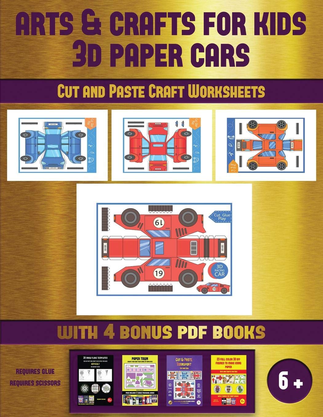 Download Cut And Paste Craft Worksheets Arts And Crafts For Kids 3d Paper Cars A Great Diy Paper Craft Gift For Kids That Offers Hours Of Fun Manning James For Kids Arts
