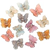 AWAYTR 12Pcs Small Hair Clips for Women Girls Acrylic Mini Claw Clips Cute Hair Jaw Claw for Hair Styling Accessories (Butterfly style)