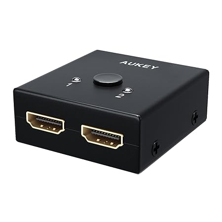 AUKEY HDMI Switch Bidirektionaler 2 in 1 Out Unterstützt 3D und 4K Oder HDMI Umschalter 1 Input 2 Outputs für HDTV/Blu-Ray Pl