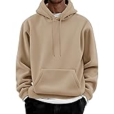 COOFANDY Men Cotton Fleece Hooded Sweatshirt Casual Long Sleeve Hoodies Pullover Fashion Drawstring Hoodie with Kanga Pocket