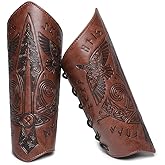 Medieval Leather Bracers Dragon Embossed Viking Leather Bracers Leather Arm Armer Cuff Leather Gauntlet Costumes Accessories