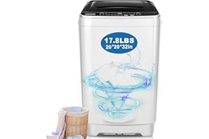 Nictemaw Portable Washing Machine 17.8Lbs Capacity Portable Washer 2.4 Cu.ft Full-Automatic Compact Laundry Washer With Drain Pump,10 Wash Programs 8 water levels with LED display Ideal for Home