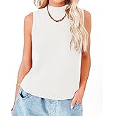 Rilista Women Summer Knit Tank Tops Sleeveless Turtleneck Cami Shirts Ribbed Mock Neck Pullover Sweater Vests