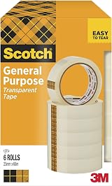 Scotch 508 Transparent Tape Pack of 6 Rolls 25 mm x 66 m General Purpose view 6