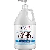 Sanit Moisturizing Hand Sanitizer Gel 70% Ethyl Alcohol - Kills 99.99% Germs, Advanced Formula with Vitamin E and Aloe Vera - Soothing Gel, Fresh Scent, Made in USA - 1 Gallon with Easy to Use Pump