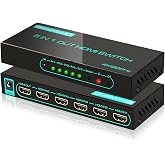 SkycropHD 4K@60Hz HDMI Switch 5 in 1 Out HDMI 2.0 Switcher Box with Remote | Support PS4, Xbox, PC, TV, Monitor, Auto Switch, HDR10, CEC, Dolby Vision &amp; Dolby Atmos