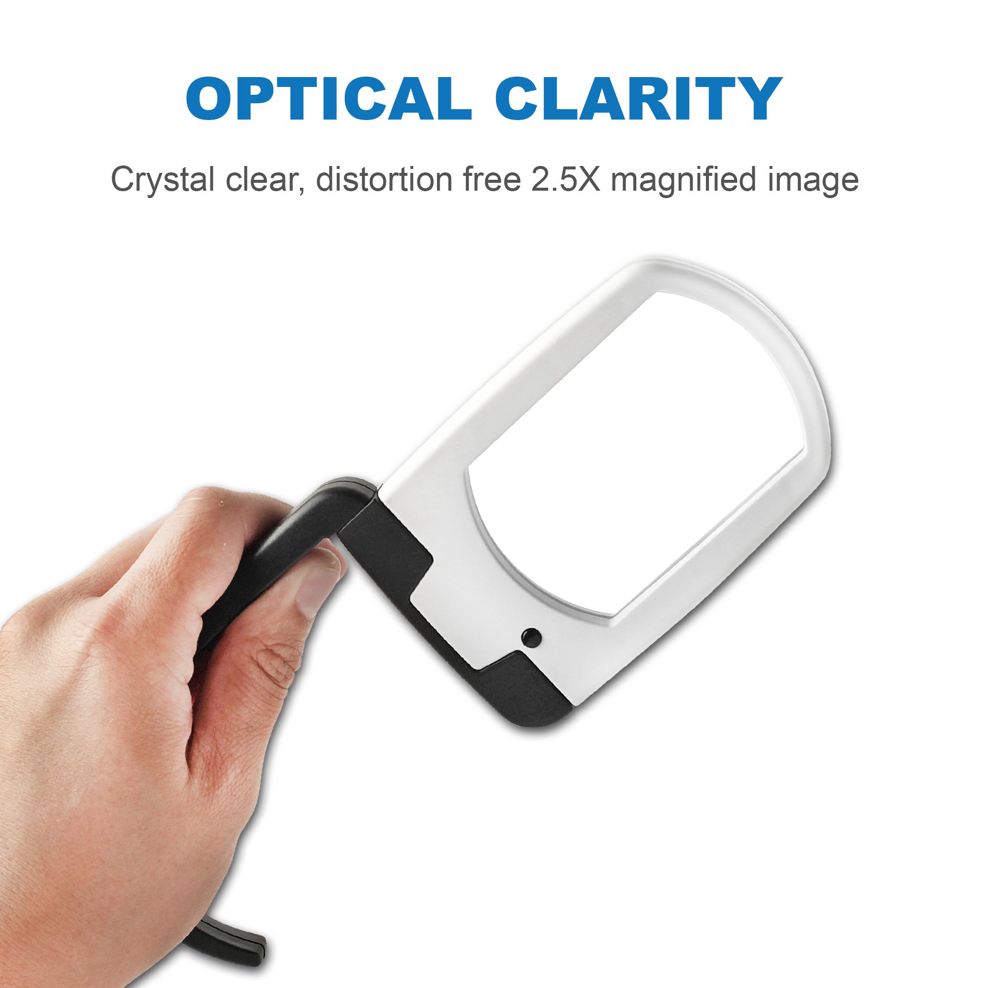 Fancii LED Illuminated Hands Free Magnifying Glass with Stand & Lanyard