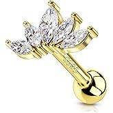 COCHARM 925 Sterling Silver Cartilage Earrings 18g Helix Conch Earrings Cartilage Stud Forward Helix Piercing Jewelry for Women