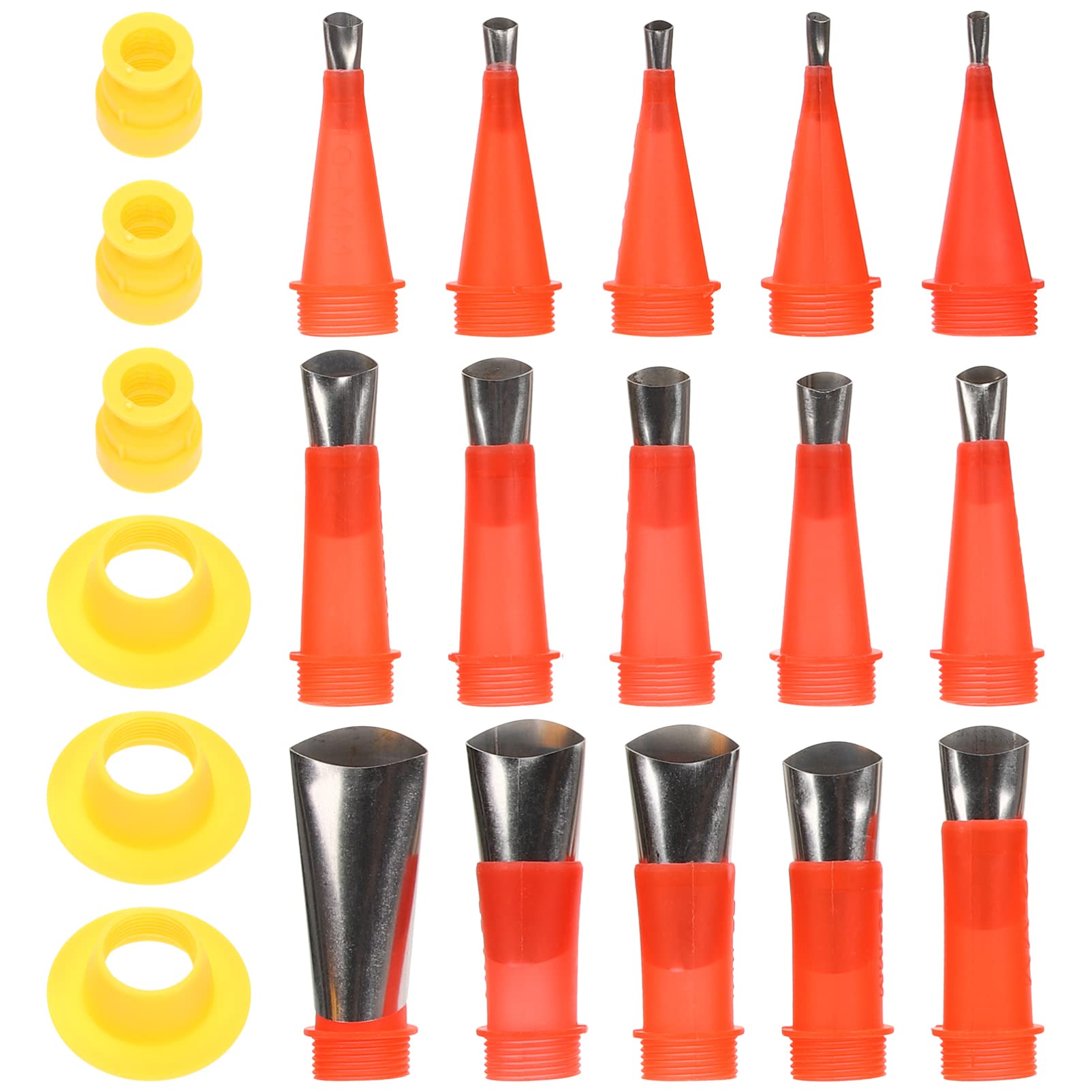 iplusmile Stainless Steel Caulking Nozzle Set, Reusable 21pcs Universal Stainless Steel Silicone Easy Caulking Nozzle Finisher Tips Tool Set, with Base and Protective Cap