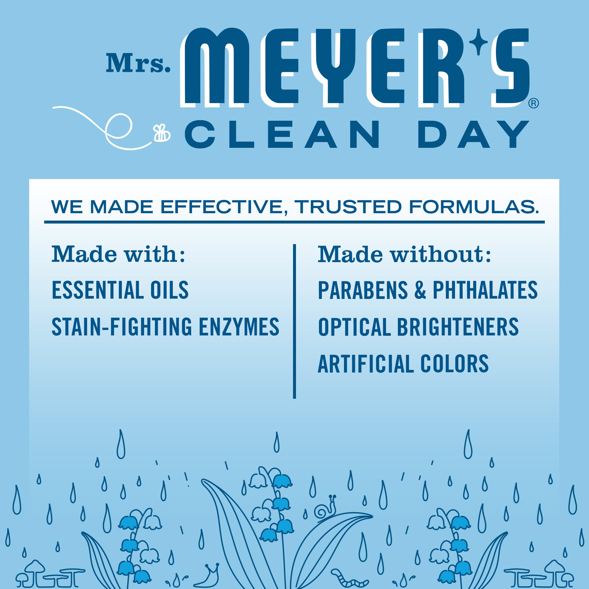 MRS. MEYER'S CLEAN DAY Ultra Concentrated Laundry Detergent, Rain Water Scent, 24.3 fl oz