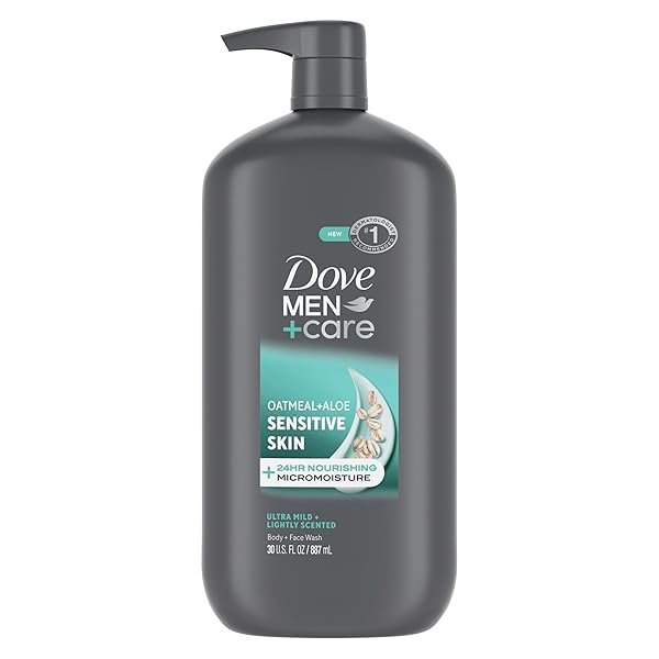 DOVE MEN + CARE BODY & FACE WASH SENSITIVE SKIN FOR HYDRATED, SMOOTH SKIN – 30 OZ