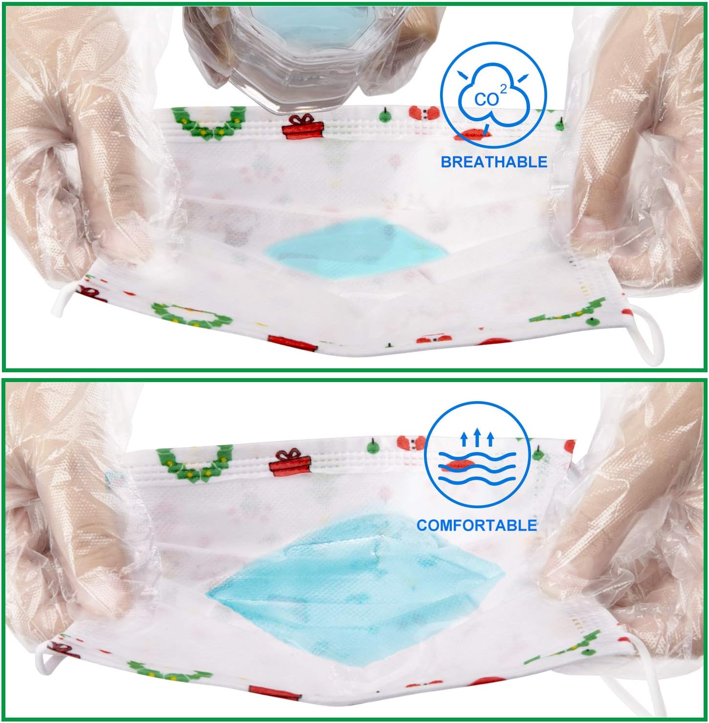 WAPIKE Disposable Face Masks, Kids Face Masks, Christmas Face Mask for Kids Child Adults : Sports & Outdoors