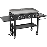 Blackstone 36" Cooking Station 4 Burner Propane Fuelled Restaurant Grade Professional 36 Inch Outdoor Flat Top Gas Griddle wi