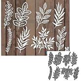 8Pcs/Set Leaf Metal Die Cuts,Various Leaves Plant Flower Cutting Dies Cut Stencils for DIY Scrapbooking Album Decorative Embossing Paper Dies Card Making