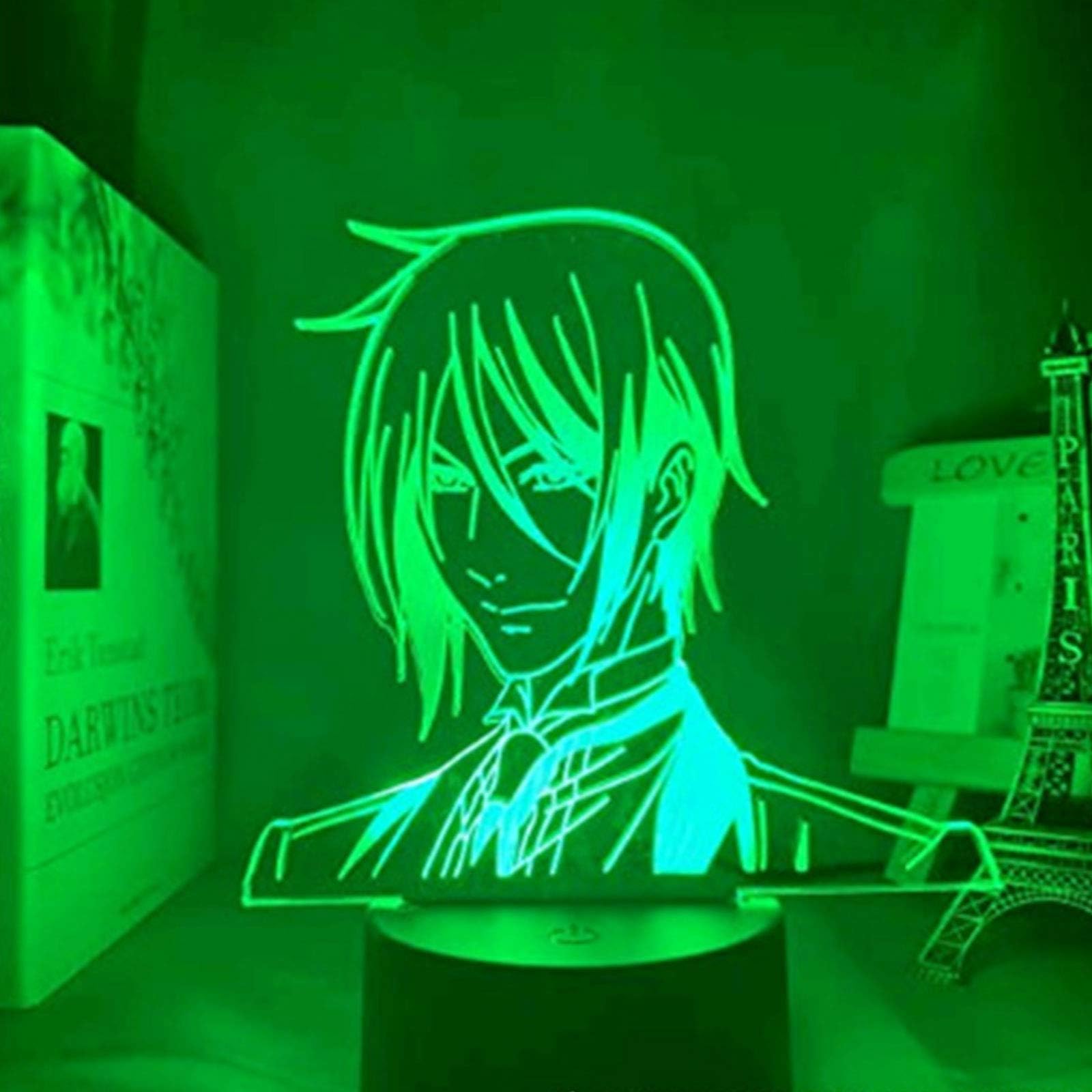 Kakegurui Cool Girl Jabami Yumeko 3D Adjustable LED Night Light Compulsive Gambler Cute Anime Figure Creative Decoration Gift USB/Battery Colorful Bedroom Lighting Bedside Lamp