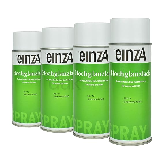 einzA 4X 400ml Heizkörperspray Heizkörperlack Lackspray Hitzebeständig weiß