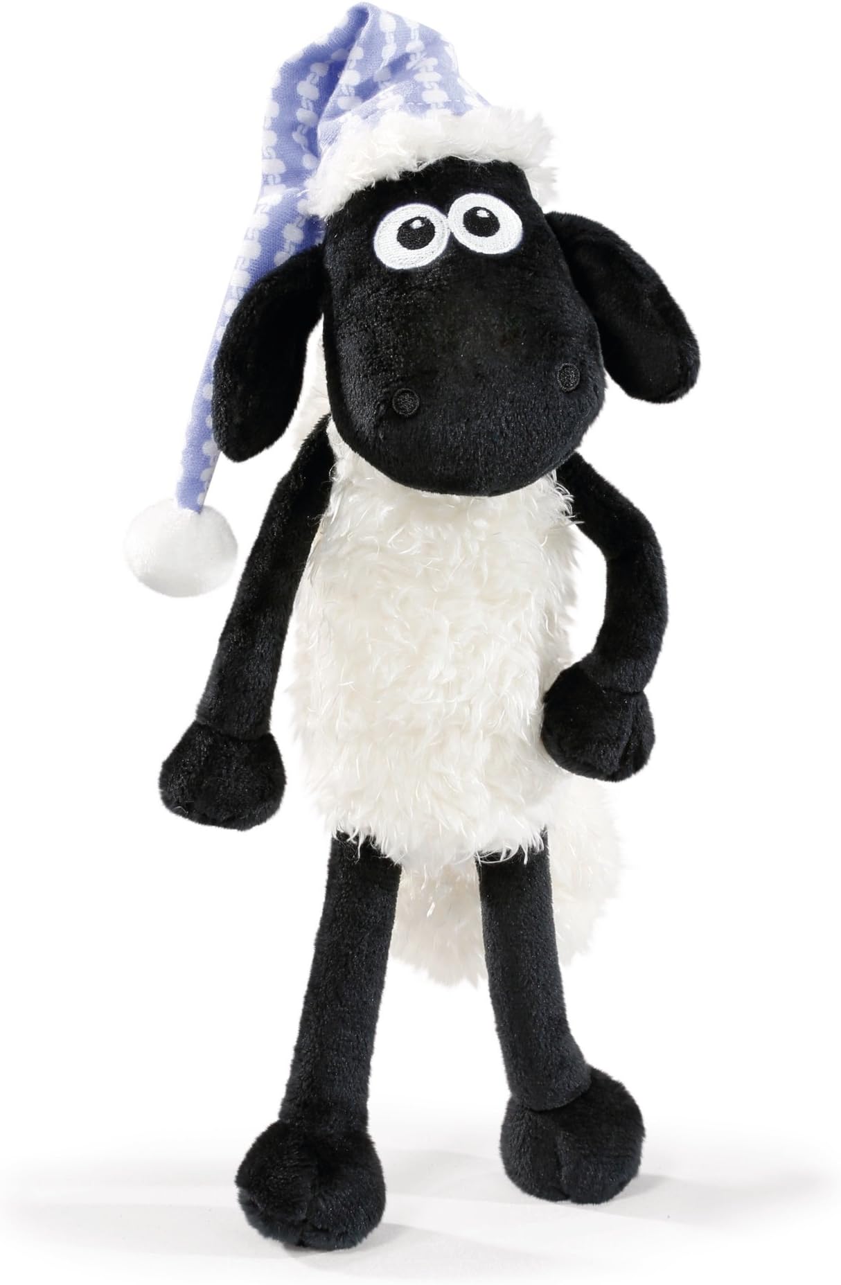 NICI 41464 Shaun The Sheep Soft Toy 25 cm with Night Cap, Color: White/Black