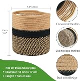 tenn well 20cm Cotton Plant Pot with Liner Indoor Planter Woven Storage Basket view 3