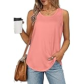 elescat Womens Tank Tops Summer Sleeveless Loose Fit Casual Tunic Top