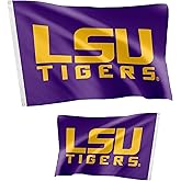 Desert Cactus LSU Flag Double Sided Tigers Geaux Louisiana State University Banners 100% Polyester Indoor Outdoor 3x5 feet Flags (Double Sided - Flag 6)