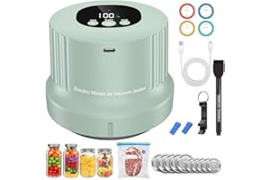 Mason Jar Vacuum Sealer Kit-Fully-Automatic-Canning-Sealer, 3 in 1 Electric Vacuum Sealer Machine With Wide & Regular Mouth L
