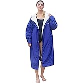 Catalonia Swim Parka for Men Women, Oversized Waterproof Surf Jacket, Warm Sherpa Lined Coat, Changing Poncho Robe