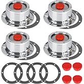 CheeMuii 4 Pack 343-4009 Trailer Hub Caps Kit Replace for Stemco 343-4009 | Aluminum Trailer Hub Oil Caps with Extra Rubber Plugs and Gaskets 4009 Semi Trailer Hub Cap 343 4009 Hubcaps for Trailer Axle
