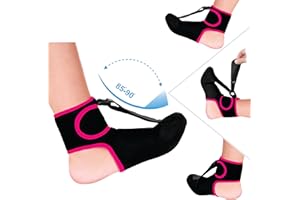 WIXEN SPORTS Wixen Plantar Fasciitis Night Splint Quick Relief Plantar Fasciitis Braces for Men Women, Adjustable Night Splint For Plantar Fasciitis Women Men, Achilles Tendonitis Ankle Pain Relief (Pink, Medium)