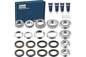 XiKe 4 Set Fits 8,000 lb Axles Trailer Wheel Hub Kit, Include 25580/25520 ＆ 02475/02420 Bearings, 21333TB, 22333TB/10-10, 10-36 Seal.