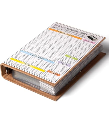 Resistor Book Capacitor Book 2 In 1 Smd Book Chip Sample 0201 0402 0603 0805 1206 170 Values 25pcs 0R~10M 1% Resistor Assortment - Foto 9