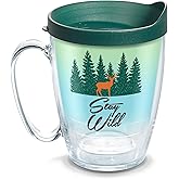 Tervis Stay Wild Made in USA Double Walled Insulated Tumbler Travel Cup Keeps Drinks Cold & Hot, 16oz Mug with Handle, Classic