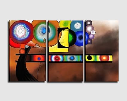 Tableau Moderne Triptyque Peint A La Main Huile Sur Toile Tableaux Modernes Pour Salon Salon Ou Bureau Liza Amazon Fr Cuisine Maison