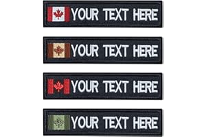 Customized Patches, 2PCS Personalized Military Name Patch Embroidery Canada Flag Name Tactical Tag for Uniform Vest Bags Jack