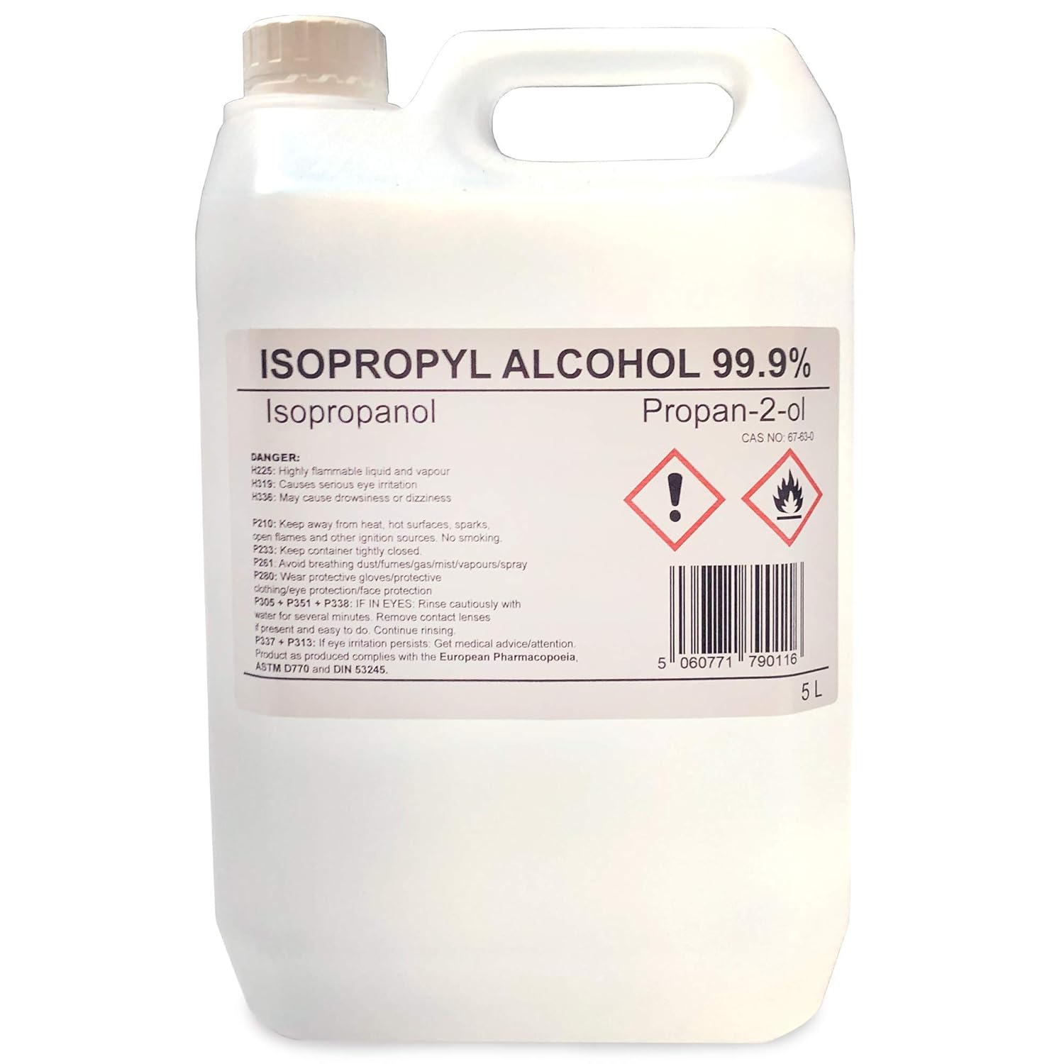 Isopropyl Alcohol 99.9 Isopropanol Pure 5 Litre 5L propan 2 ol IPA