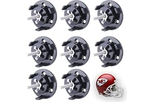 JAZBREY 8 Pack Football Helmet Wall Mount Display Holder Hanger for Full or Mini Helmet, Floating Football Helmet Case Shelf Stand, Black
