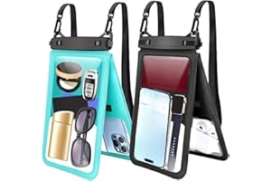 2-Pack Phone Pouches, Double-Layer Phone Cases with Lanyard -Large Capacity Dry Bags, Shockproof and Sandproof, Ideal for Swi