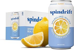 Spindrift, Sparkling Water, Lemon, 12 oz, (pack of 8)