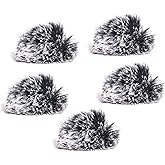 Ruittos 5 Packs Lavalier Microphone Wind Screen Furry Muffs Diameter 1cm Fits Most Lapel Clip Lav. Mini Lapel Microphone Dead Cat Windscreens (5 deadcats)