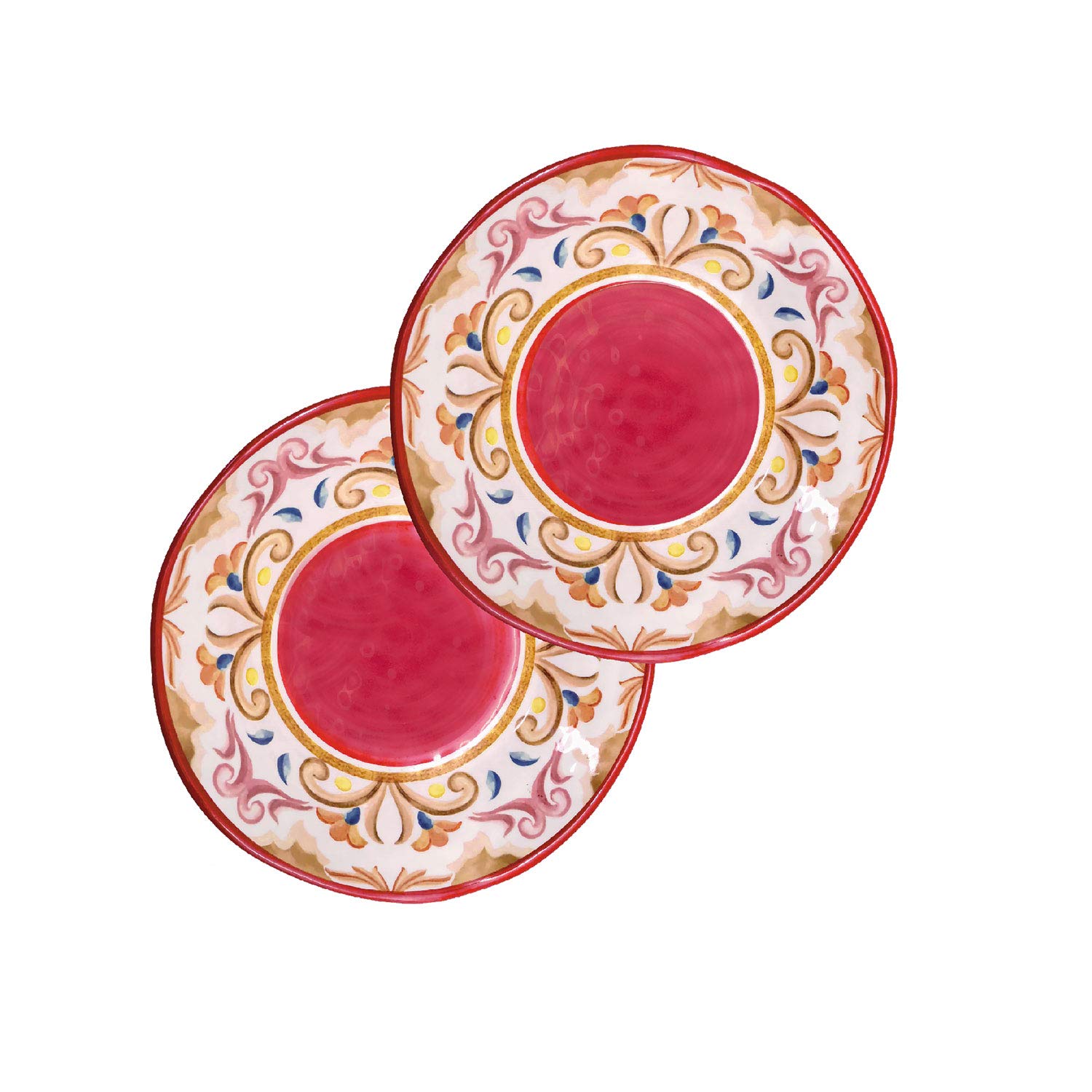 Rose&Tulipani Borgo Set 2 Soup Plates 100% Melamine 19,5 cm in Gift Box