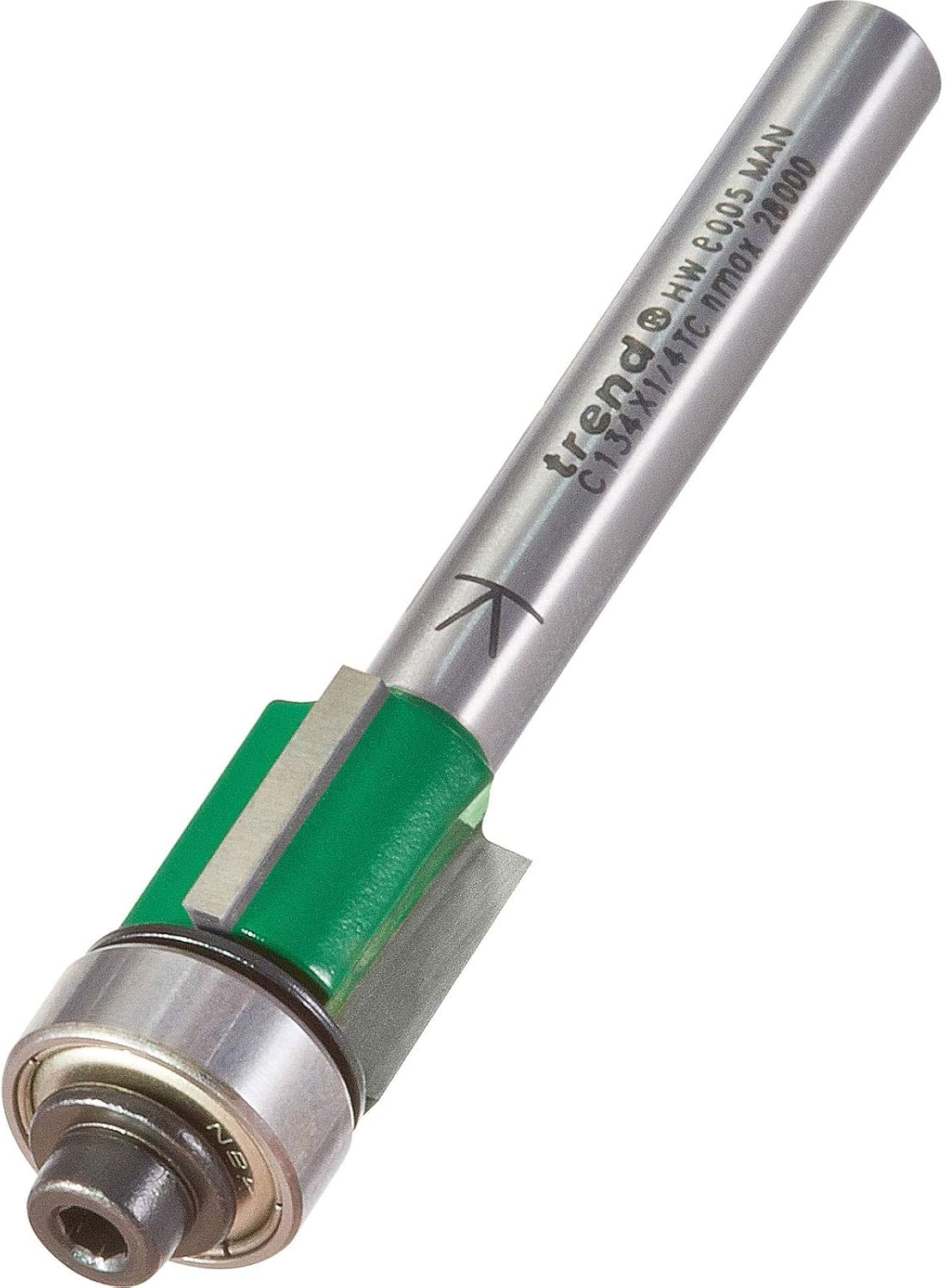 Trend CraftPro Three Flute Trim Router Cutter Bit, 1/4 Inch Shank, 12.7mm Cut Diameter & 12.7mm Cut Length
