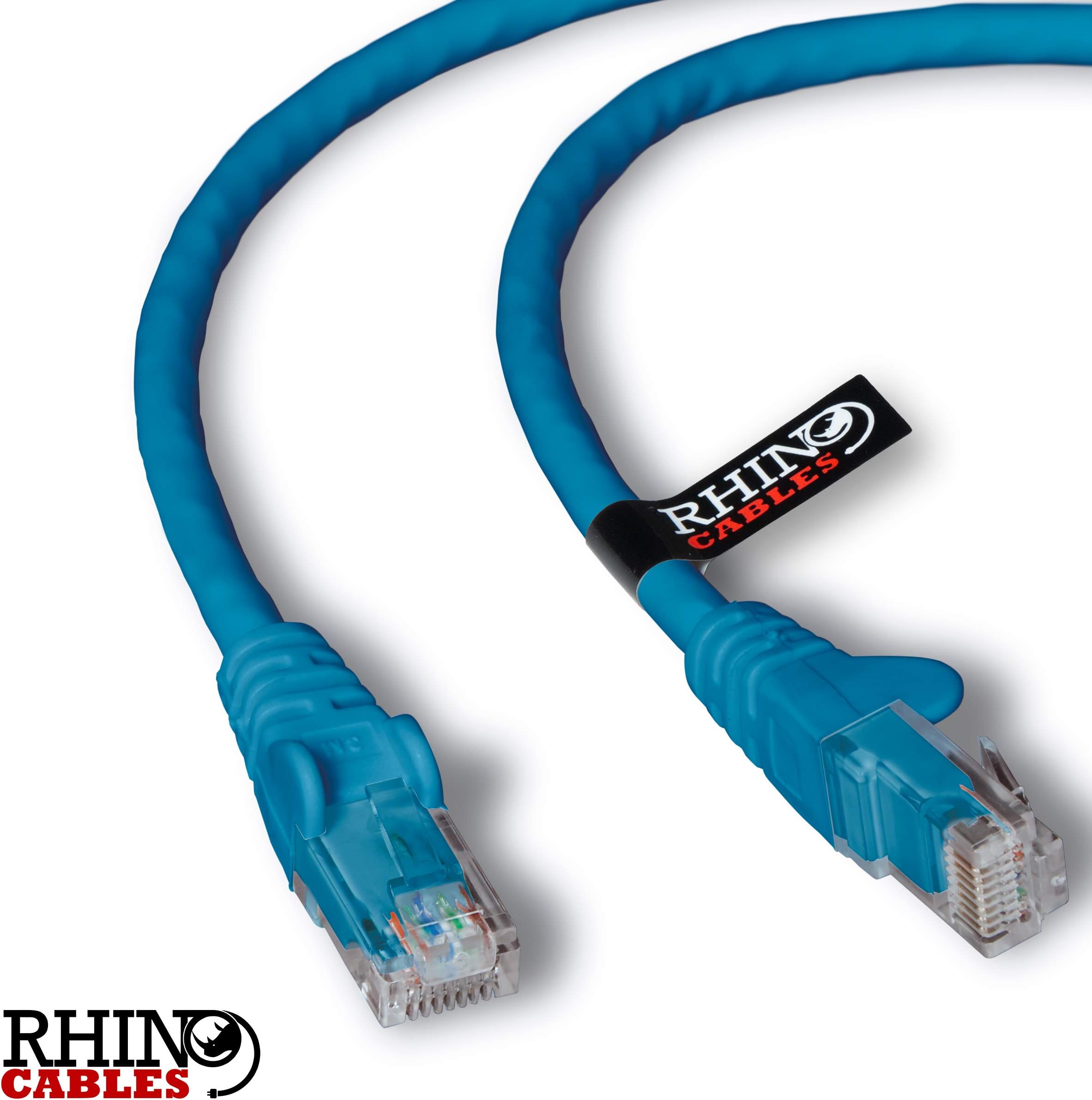 rhinocablesCAT 6 High-Speed Gigabit Ethernet Cable - Patch Network Lead for LAN| Snagless UTP With LSZH Jacket | RJ45 Connector - Internet, Router, Modem, Smart TV, PC & More (10m, Blue, Pack of 1)