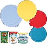 4 Packs Silicone Can Lids for Canned Goods, 3.0''|3.2''|3.5''|4.0-inches Fit for 5oz, 5.5oz, 12oz, 12.5oz, 15.6oz 16oz etc. | Food Sealing Lids | Can Covers Toppers | Different Sizes