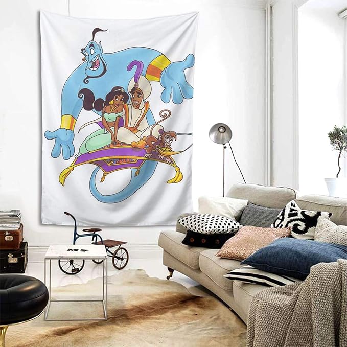 Amazon Co Jp アラジン ジーニー壁掛け 布ポスター 大判 模様替え インテリア 多機能 部屋や窓の飾り リビングルーム ベッドルーム 壁飾り 個性プレゼント3 152cm ホーム キッチン