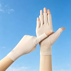1 Pair Women Summer Half Finger Gloves UV Protection Cycling Driving Non-Slip Outdoor Gloves