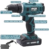 MYLEK 18V Cordless Drill Set with 29pc Kit and Case view 2