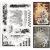 GLOBLELAND Vintage Texture Background Clear Stamps for Cards Making Retro Mark Background Silicone Stamp Texture Transparent 