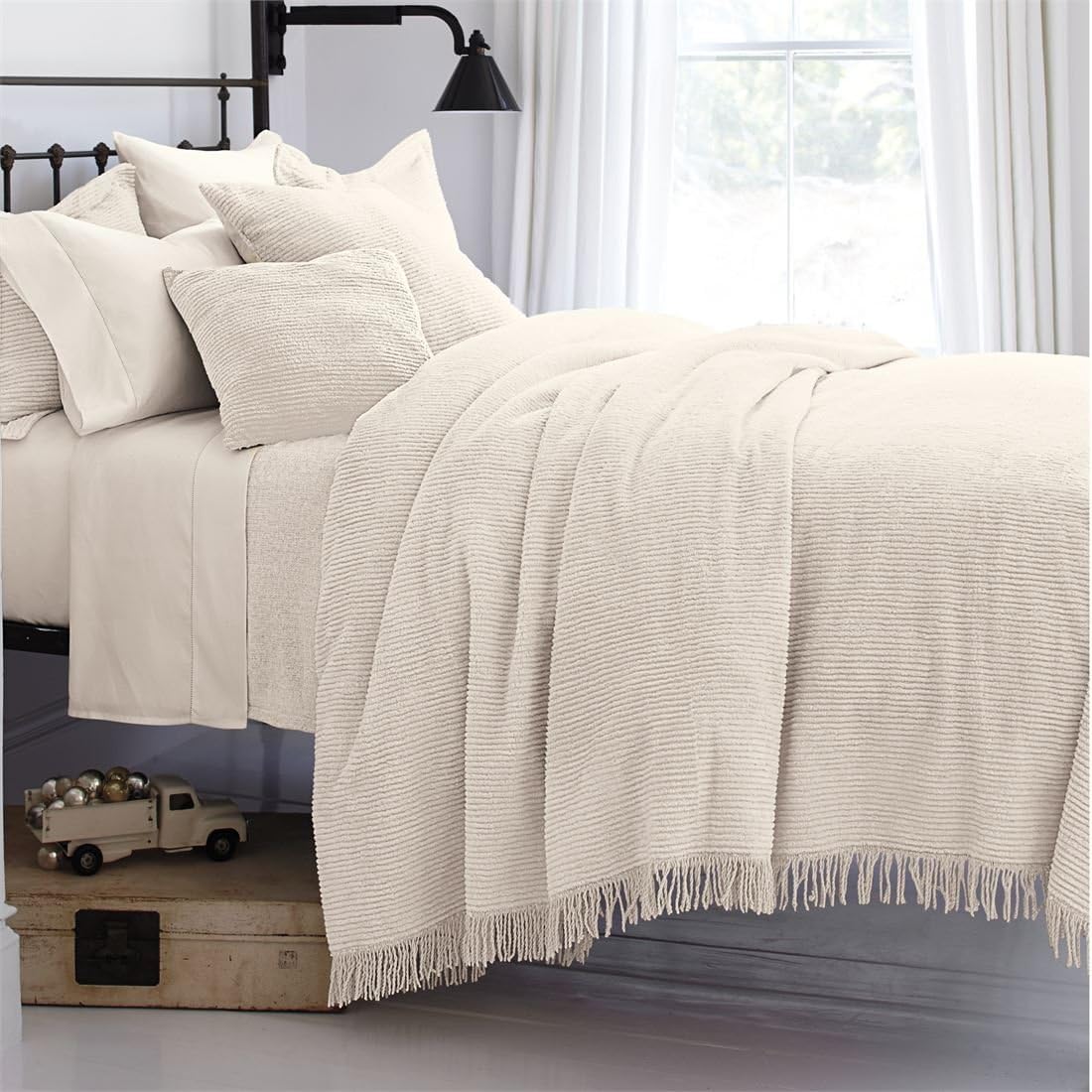 Brylanehome Cotton Chenille Bedspread (Natural,Twin) Amazon.co.uk