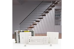 RWOFNIA Wall Switch Control and Motion Sensor LED Stair Lighting Kit RW-5620, 40 Inches Long Cuttable LED Light for Indoor LED Stair Lights (Cool White 6000K, 16 Stairs)